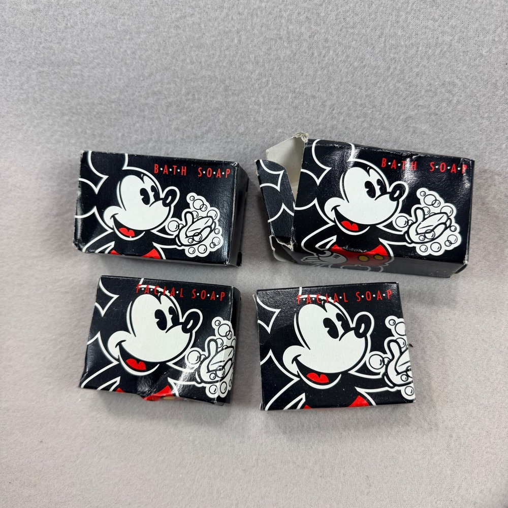 Vintage Disney Resort Mickey Mouse Bath and Facial Soap 4 Piece Set Unused